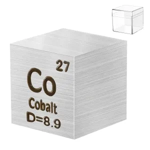 0.39" Cobalt Metal Element Cube 10MM Density Cubes 99.95% High Purity, Periodic Table of Elements Collection for Element Collections Hobbies, Pure Cobalt Cube(Co 0.39 Inch)