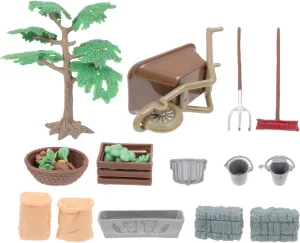 1 Set Agricultural Tools Table Decoration Farm Model Farming Fun Playset Toy barn Kids Fence Toy Accessories Horse Stable Supplies Farm playset Zoo playset PVC Doll House Cartoon