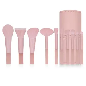 10 Mini Makeup Brush Set with Mist Handle Soft Hair Portable Brush Set(10pcs,black-JoJo's Bizarre Adventure1)