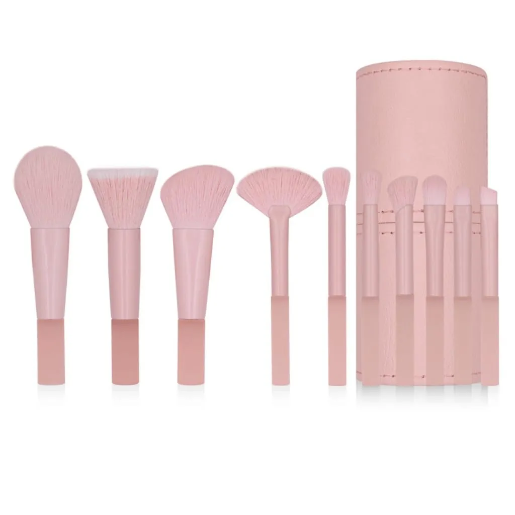 10 Mini Makeup Brush Set with Mist Handle Soft Hair Portable Brush Set(10pcs,black-JoJo's Bizarre Adventure1)