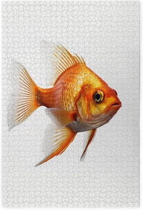 1000 Piece Jigsaw Puzzle for Adults Challenging Puzzles for Game Nights Real Fish Wooden Puzzles Personalized Custom Wood Picture Puzzle for Family Finished Size 19.7"x29.5"