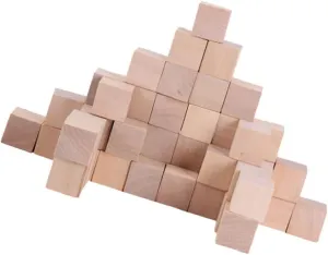 100pcs Wood Square Blocks Burlywood Craft Cubes for Boy Girl Adults Smooth Unfinished Building Materials for Creative Projects Safe for Play for Home Decor