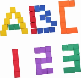 102PCS Geometric Cube Block Educational for Colorful Eva Building Blocks for Math Learning and Development for Home Schooling and Classroom Activities
