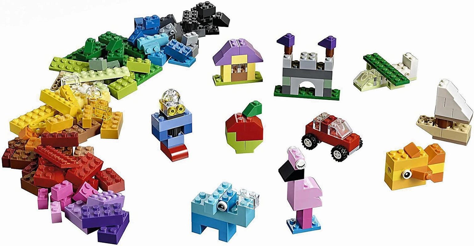 10713 Classic Creative Suitcase, Toy Storage Case with Fun Colourful Building Bricks, Gifts for 4 plus Year Old Kids, Boys & Girls