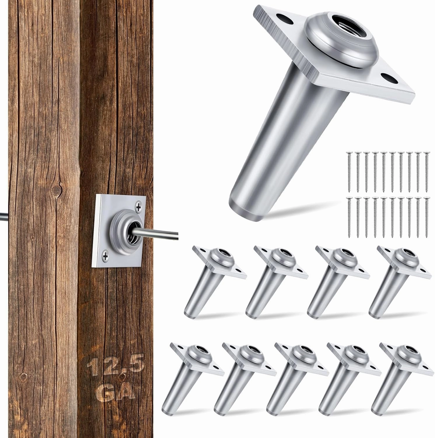10 Pcs Anchor Wire Vise with Screws Grape Trellis Anchor Vise for Tightening 12-13 Gauge Wire to Build Trellises, Vineyards, Fences and Arbors