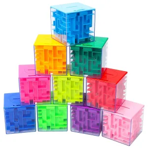 [10PACK] Money Maze Puzzle Box with 10 Colors-Unique Money Gift Holder Box -Fun Maze Puzzle Games for Kids and Adult Birthday