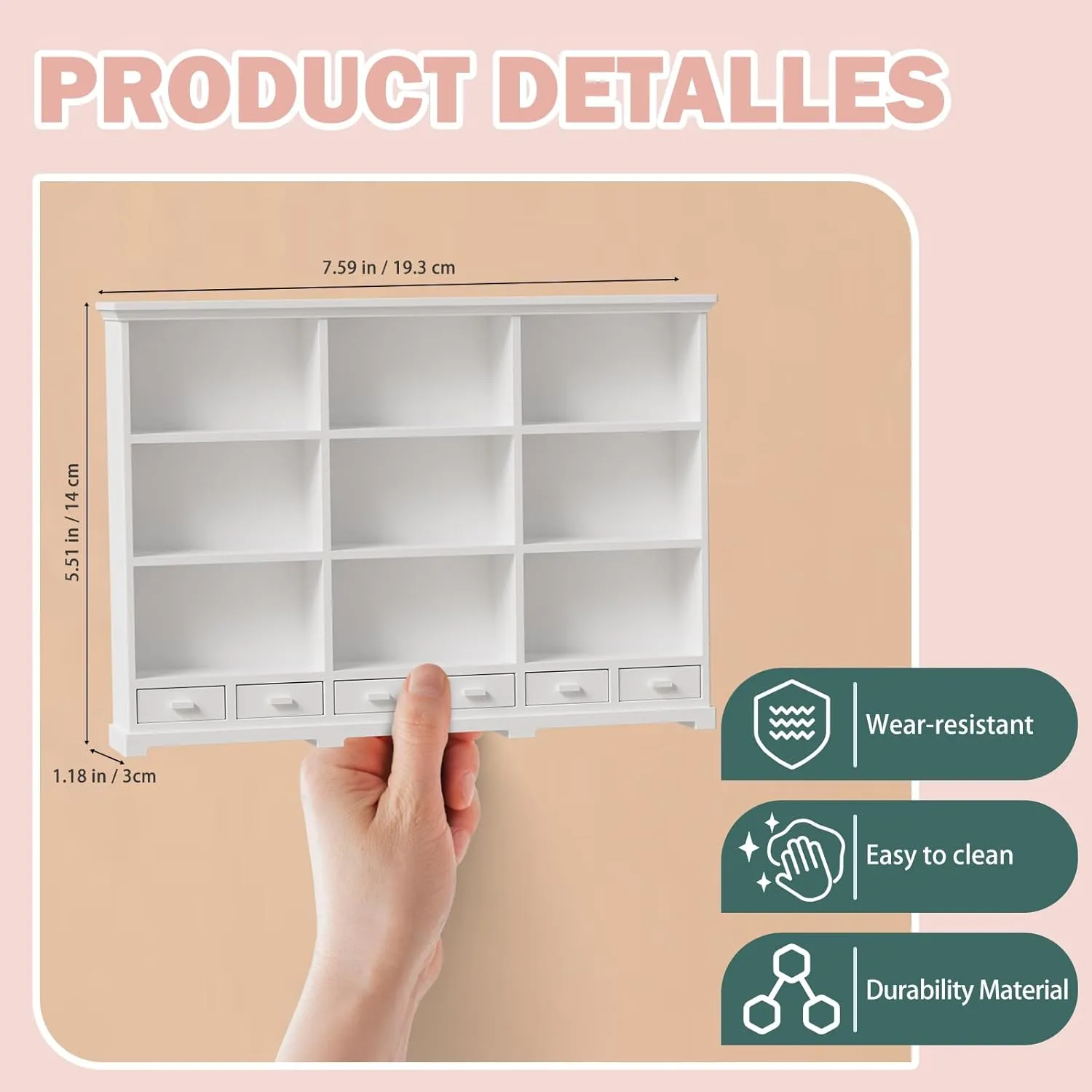 1:12 Scale Dollhouse Bookshelf, Multi-Functional Dollhouse Book Shelf for Displaying Mini Books and Accessories, Great Addition to Your Dollhouse Furniture Collection