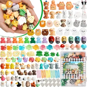 135pcs Mini Resin Animal 113 Styles Tiny Resin Animals Miniature Small Animal Figures Bulk for Miniature Garden Decor Landscape Accessories Dollhouse Hide Crafts Decor Aquarium Toys (Animal)