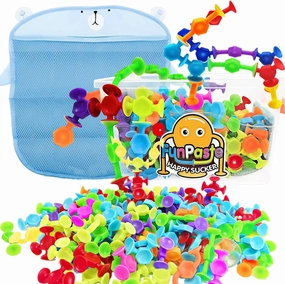 165Pcs Suction Cup Toys Bath Toy for Kids Genius Suckers Building Toys Party Favor Gift for 3 4 5 6 Year Old Boy Girl Toddler Travel Sensory Fidget Window Toy with Storage
