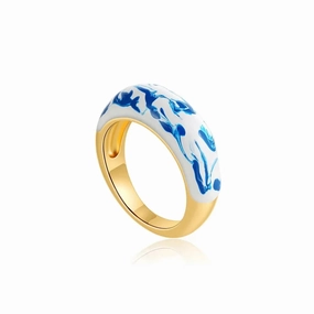 18K Gold Plated Painted Ring