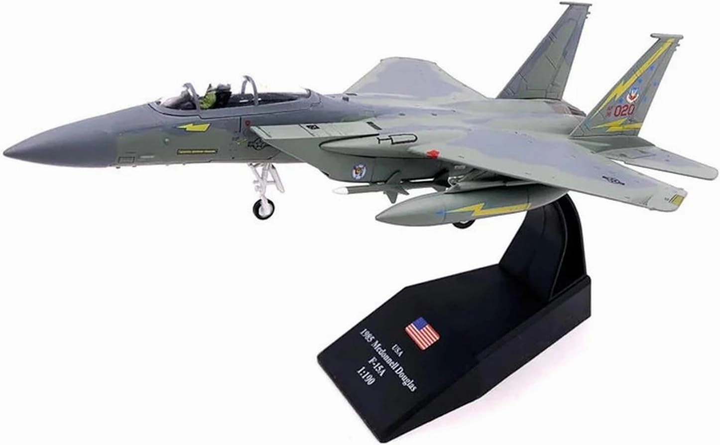 1 100 American F15 Strike Eagle Fighter Metal Military Die-cast Aircraft Model Suitable for Collection Miniatures Set