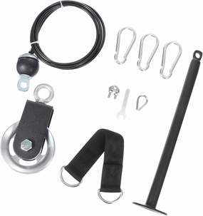 1 Set Pulley System Workout Kit Fitness Equipment for Home Gym Durable Rope for Chest Back and Arm Training Easy to Install with Fixing Clamp Premium Quality Exercise Supplies
