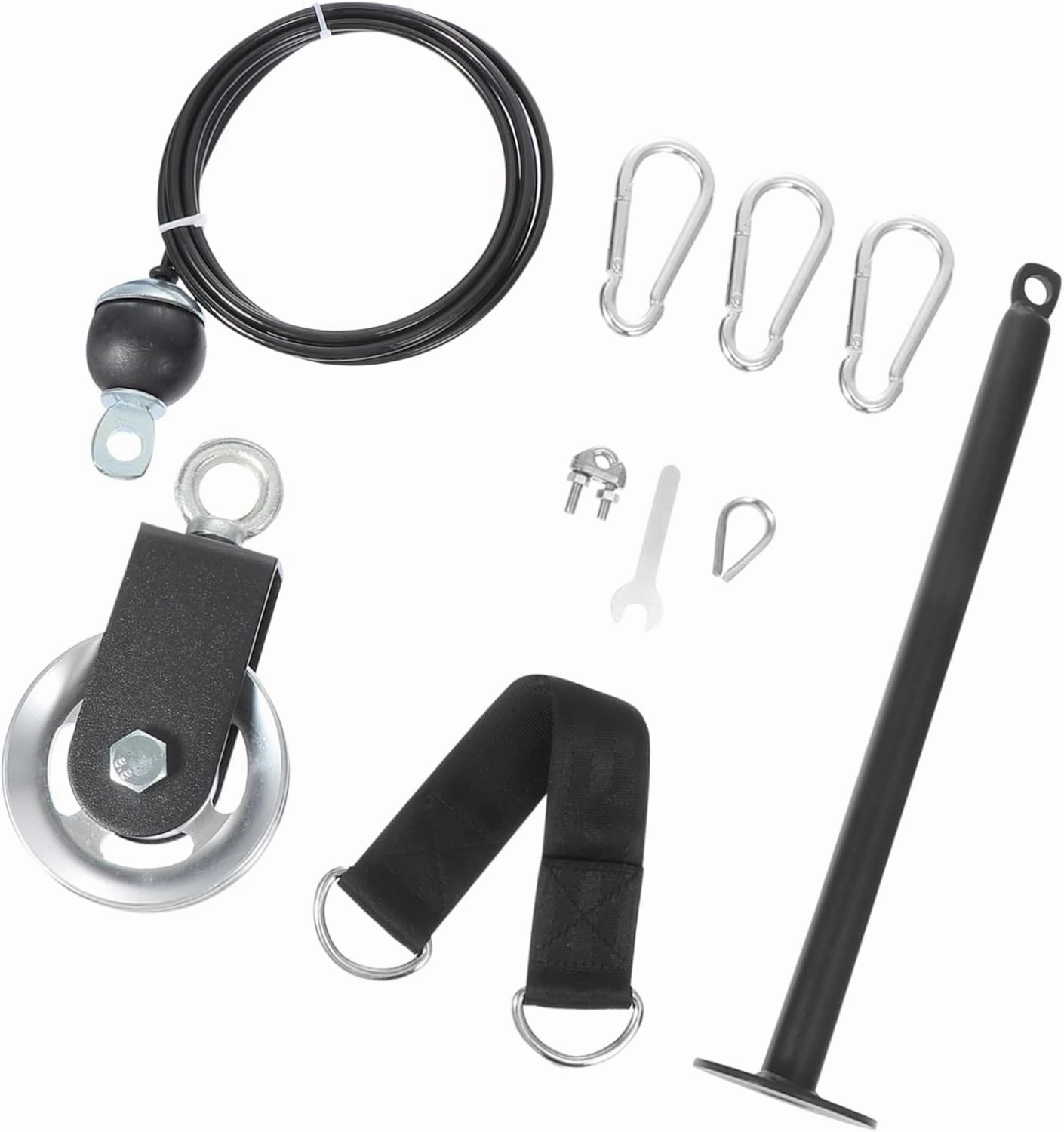 1 Set Pulley System Workout Kit Fitness Equipment for Home Gym Durable Rope for Chest Back and Arm Training Easy to Install with Fixing Clamp Premium Quality Exercise Supplies