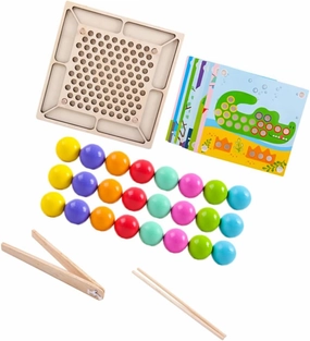 1Set Bead Clipping Fun Educational Plaything for Preschoolers Develops Memory Fine Motor Skills Safe Materials Present for Boys