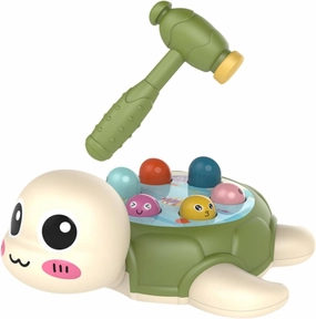1Set Funny Turtle Knocking Mole Game Knock for Hand Eye Coordination and Arm Strength Random Color Engaging Hammer Knock for Years