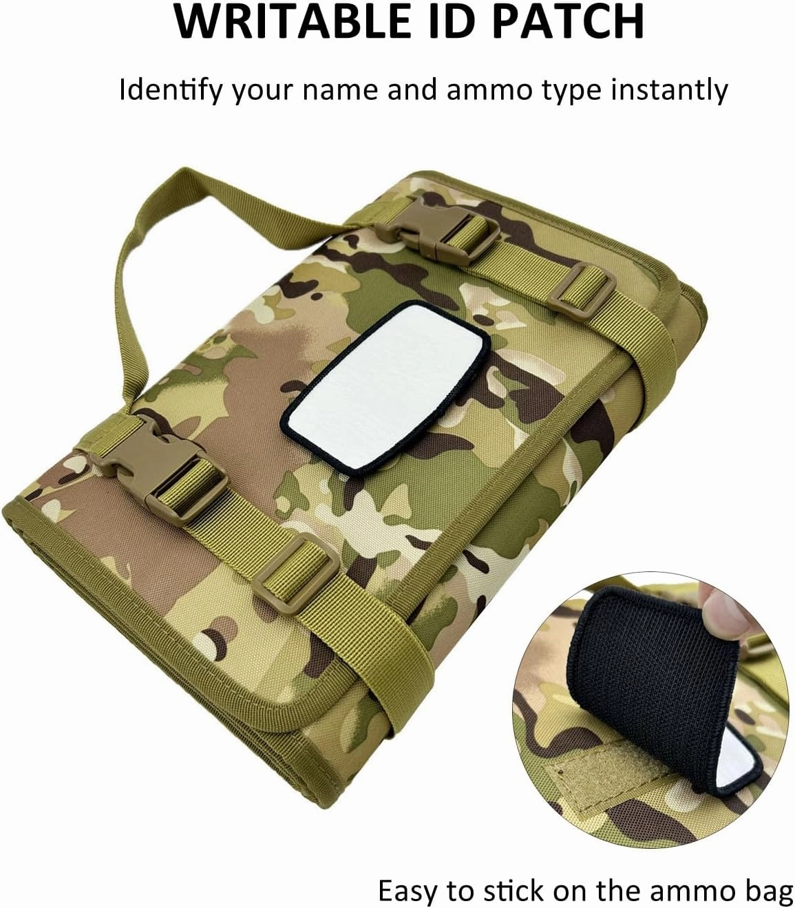 200 Rounds Ammo Pouch for Bullets, Rifle Ammo Carrier Pistol Cartridege Holder, Foldable Ammo Wallet Bullet Holder Ammunition Case, Tactical Ammo Bag for .38 .357 .410 45-70 30-30 9mm