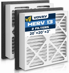 20x20x3 furnace filter MERV-13 Pleated Air Filter Replacement Compatible with Zephyr VGF Series 20x20x3 Whole Home Return Air Grille Filter, MERV 13 Air Filtration System, 2 Pack