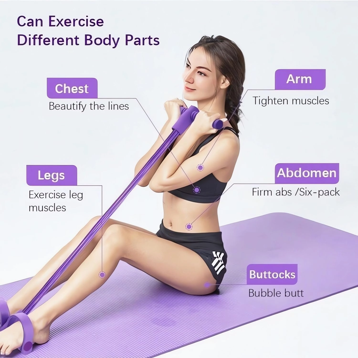 21 Fitness Resistance Bands-4 Tube Pedal Ankle Puller 2025 Upgrade Stretch Bands for Exercise Sit Up Exercise Equipment AB Training Auxiliary Device Workout Equipment for Women Men
