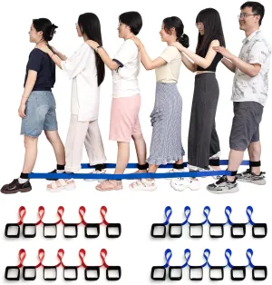 24 Pcs 6 Legged Race Band, Outdoor Party Group Game for Kid Adult, Cooperative Team Race for Birthday Party, Relay Race, Field Day, Team-Building, Backyard Activity Game with Carrying Pouch
