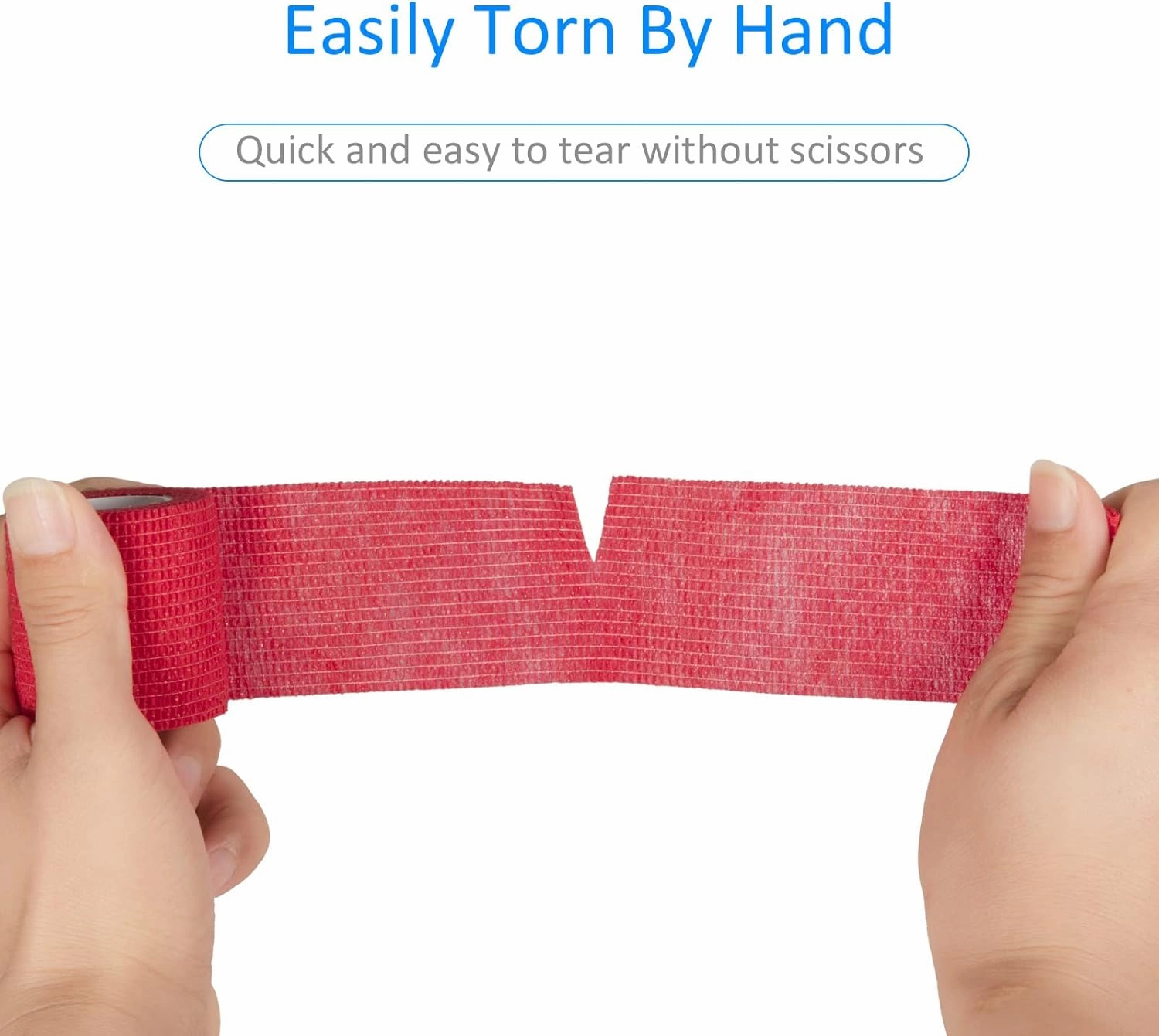 24 Pack Self Adherent Cohesive Wrap Bandages Non Woven Cohesive Bandage Elastic Self Adhesive Bandage Wrap Sports Athletic Tape First Aid Tape for Wrist Ankle Pet Vet Wrap Grip Cover 2 inch (Red)