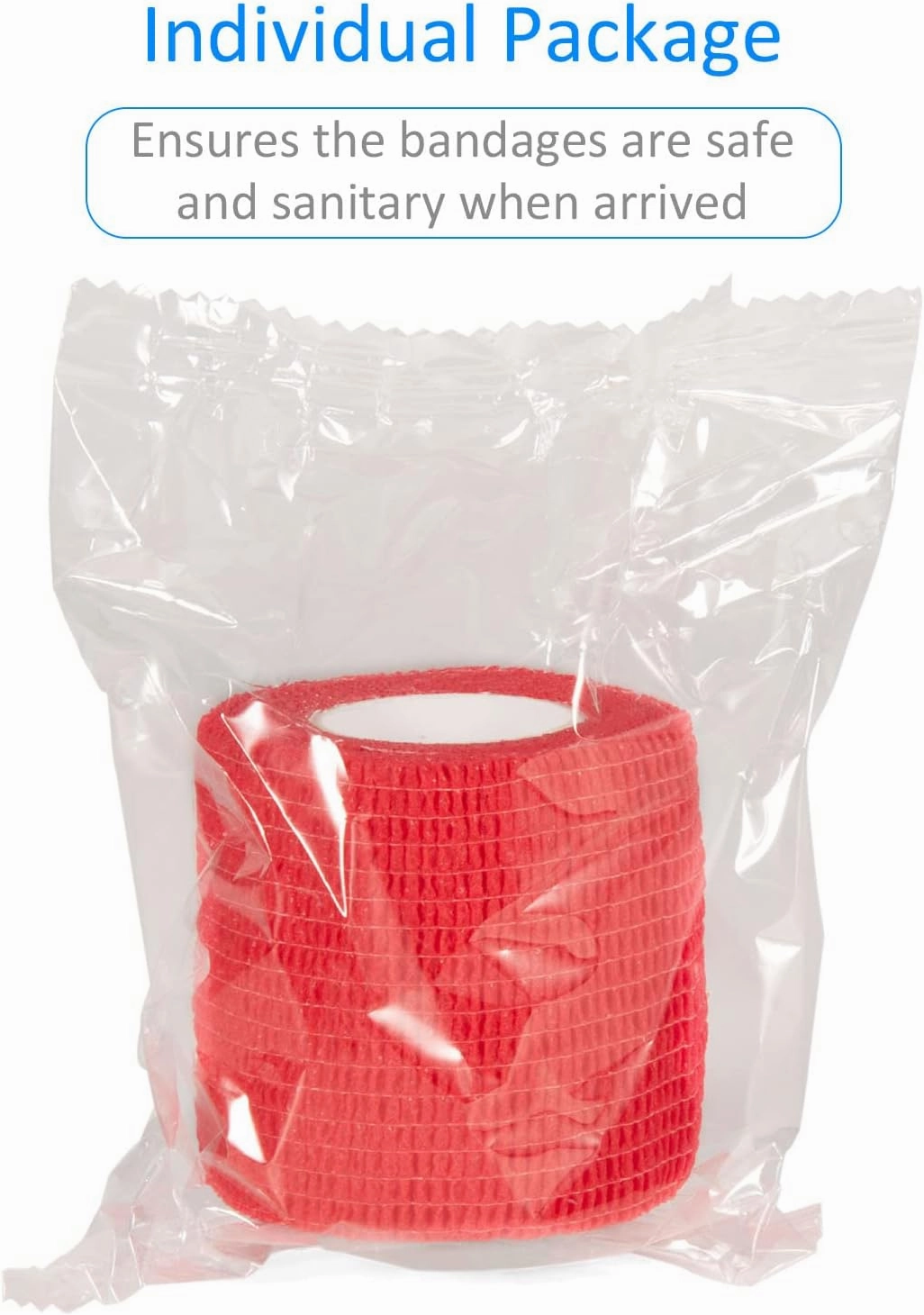 24 Pack Self Adherent Cohesive Wrap Bandages Non Woven Cohesive Bandage Elastic Self Adhesive Bandage Wrap Sports Athletic Tape First Aid Tape for Wrist Ankle Pet Vet Wrap Grip Cover 2 inch (Red)