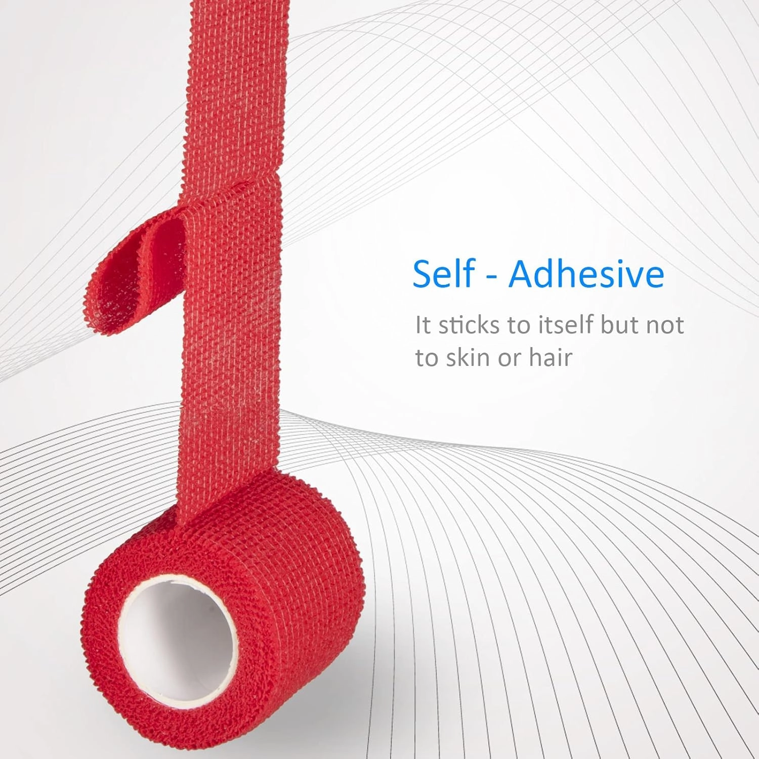 24 Pack Self Adherent Cohesive Wrap Bandages Non Woven Cohesive Bandage Elastic Self Adhesive Bandage Wrap Sports Athletic Tape First Aid Tape for Wrist Ankle Pet Vet Wrap Grip Cover 2 inch (Red)