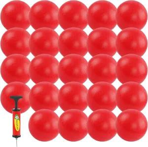 24Pcs Playground Balls 6 Inch Kick Ball Red Dodgeball Bouncy Inflatable Ball Playground Ball Bulk with 1 Hand Pump forAll Groups,Dodgeball,Handball,Indoor/Outdoor Game, Picnic,Yoga