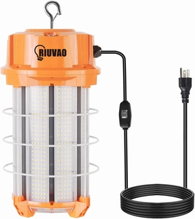 250W LED Temporary Work Light 37500Lm 5000K Construction Lights Led Work Light IP65 Dust Waterproof Portable Lights with Stainless Steel Guard Hook for Mine Wharf Job Site Garage Factory Lighting