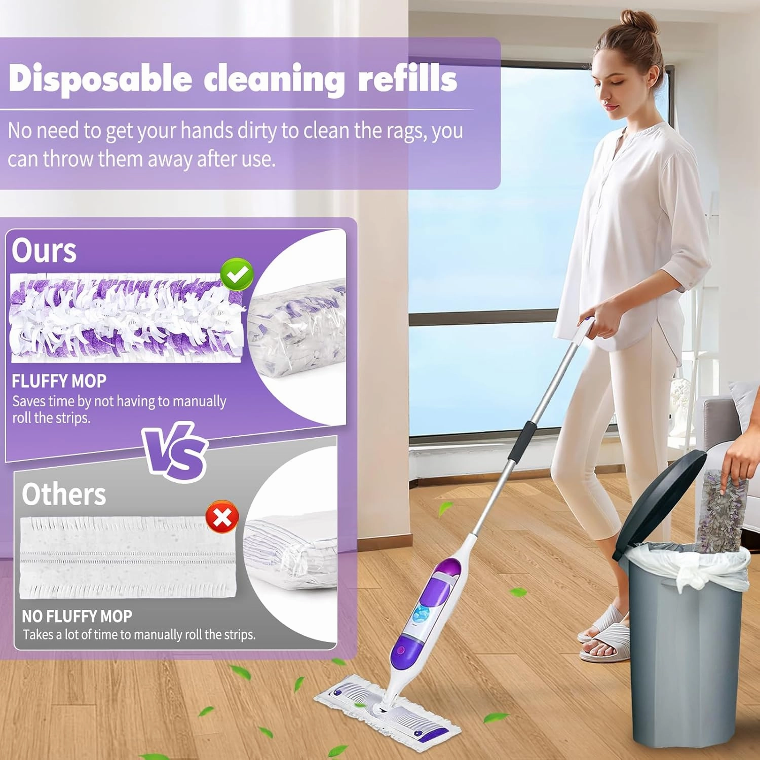 25PCS Disposable Mopping Pads Refills for Swiffer PowerMop,Replacement with Swiffer Power Mop Refills for Swiffer Power Mop Pads Multi-Surface for Floor Cleaning