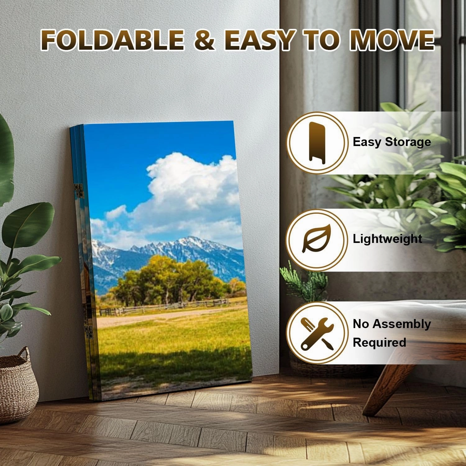 2 Ft Room Divider Screen T Moulton Barn Jackson Hole Grand Teton National Park Wyoming Portable Short Canvas Folding Screen 3 Panel Freestanding Separator Privacy Partition Indoor Home Office