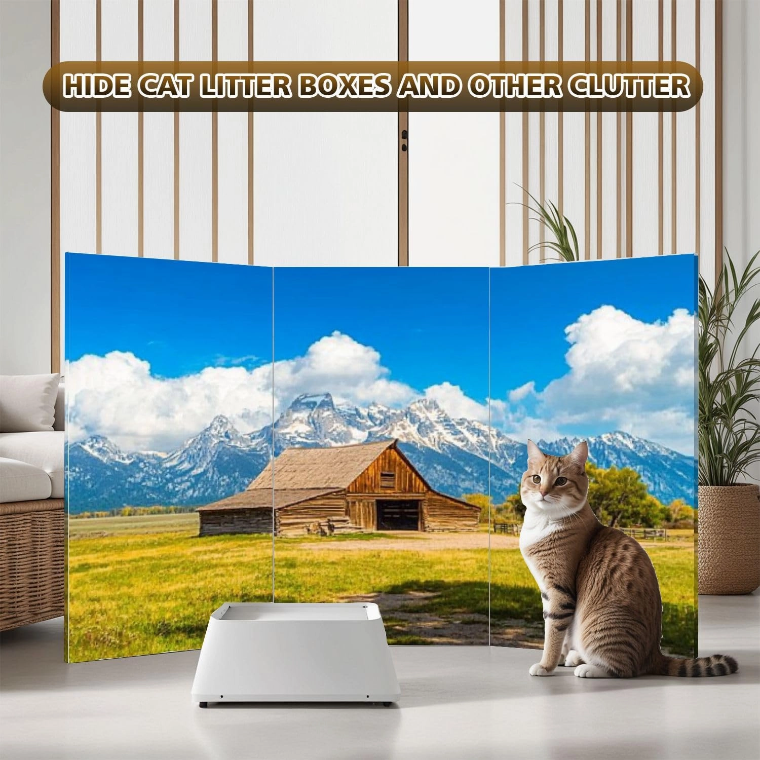 2 Ft Room Divider Screen T Moulton Barn Jackson Hole Grand Teton National Park Wyoming Portable Short Canvas Folding Screen 3 Panel Freestanding Separator Privacy Partition Indoor Home Office