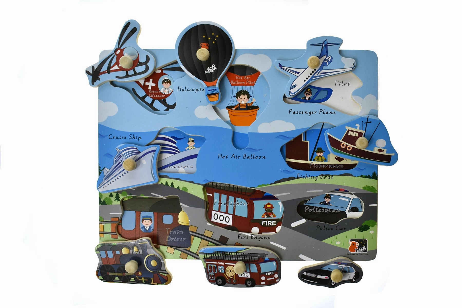 2 In 1 Transport Peg Puzzle