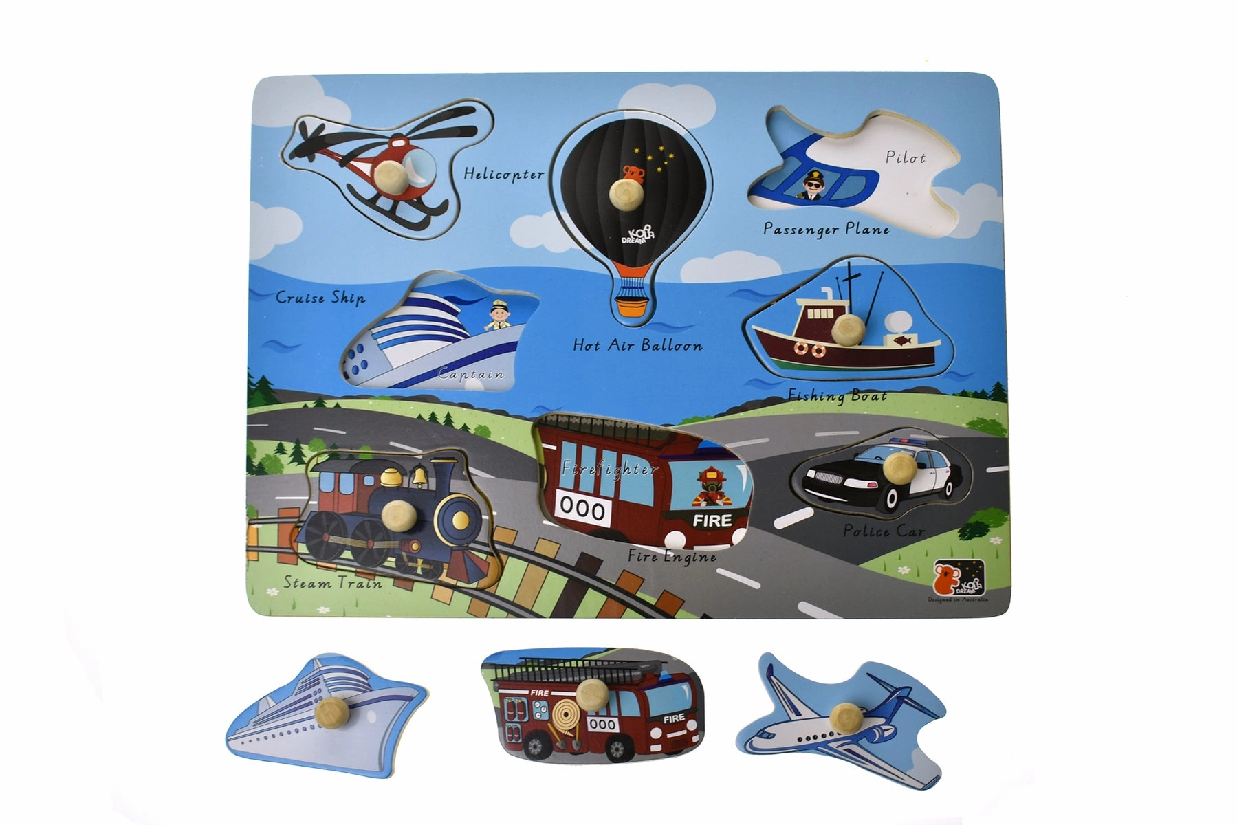 2 In 1 Transport Peg Puzzle