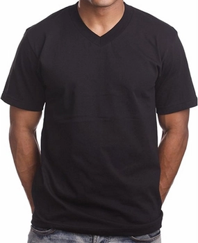 2 Pack Black V Neck Men's Plain T Shirts PRO 5 Blank Tees Urban Wear Summer T's