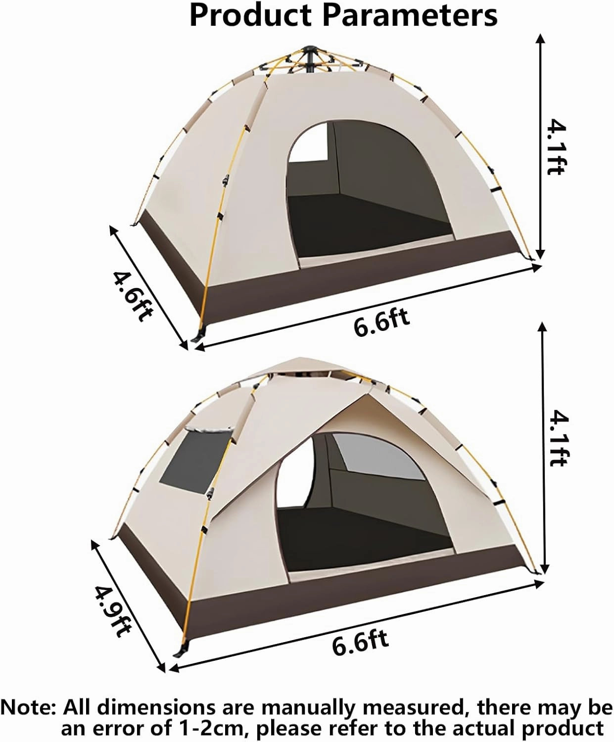 2 Person Tent Tents for Camping Backpacking Tent Spacious Space Folding Lock Design Large Mesh Side Windows for Camping Hiking Traveling (no Need to Build)