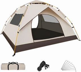 2 Person Tent Tents for Camping Backpacking Tent Spacious Space Folding Lock Design Large Mesh Side Windows for Camping Hiking Traveling (no Need to Build)