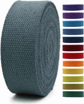 2" & 1.5'' & 1" Cotton Webbing - 5 Yards - 50  Colors -0 Natural Cotton - Turkish Woven - Heavy Duty 1 Inch 1.5 Inch 2 Inch Canvas Webbing for Sewing Straps Bag Climbing Indoors Craft DIY 11554…
