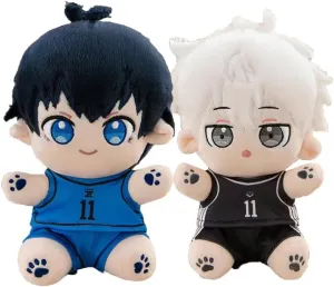 2pcs Isagi Yoichi Soft Figure Seishiro Nagi Hug Pillow, 22cm Anime Figure Pillow Dress UP Changeable Cloth Figure, Home Sofa Cushion Decoration Collectible Gifts