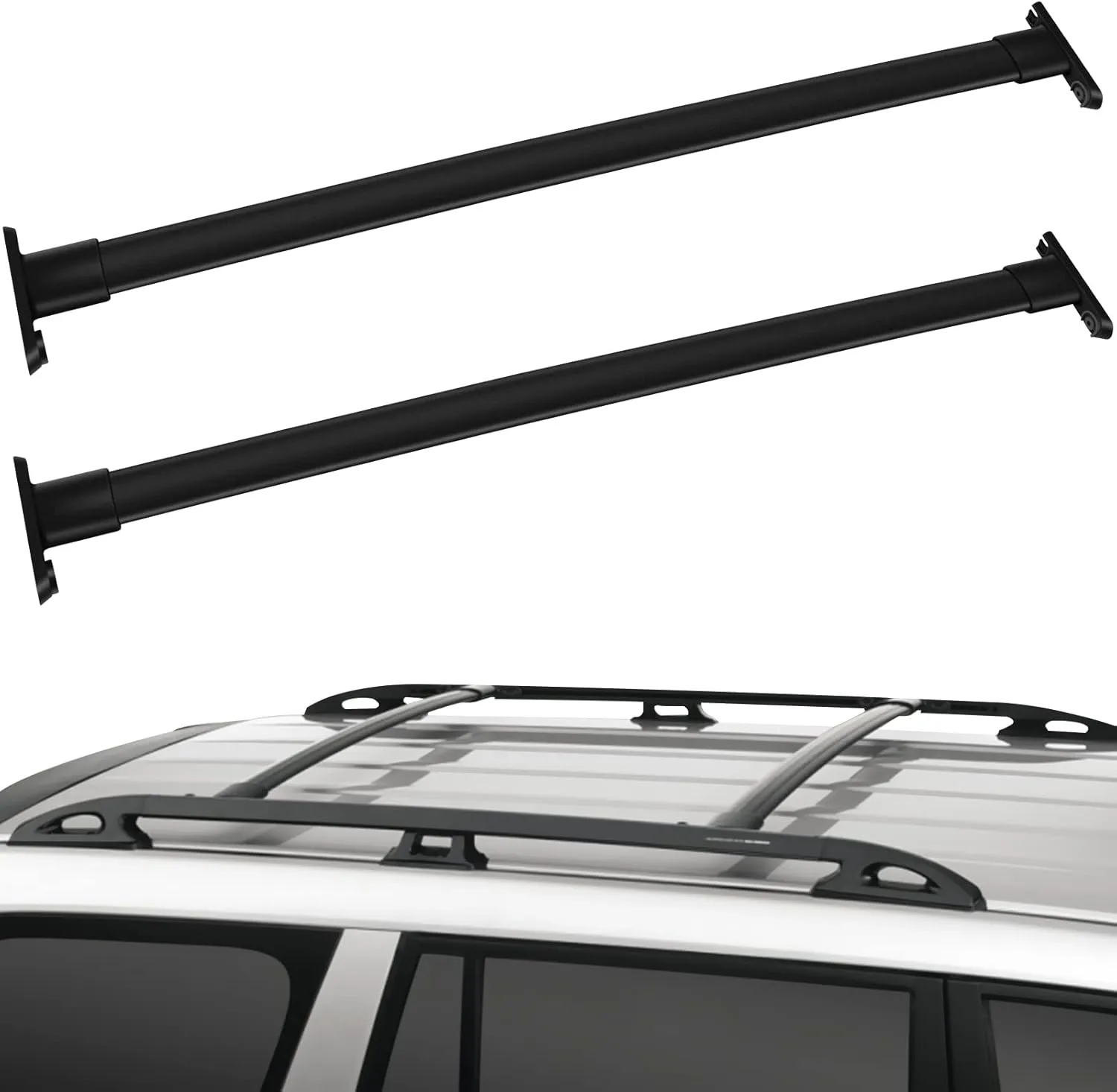 2Pcs Roof Racks Black 150LBS Cross Bars Compatible for Explorer 2011-2015 Luggage Cargo Carrier, Aluminum Cargo Carrier Rooftop Bag Luggage Racks Cross bar