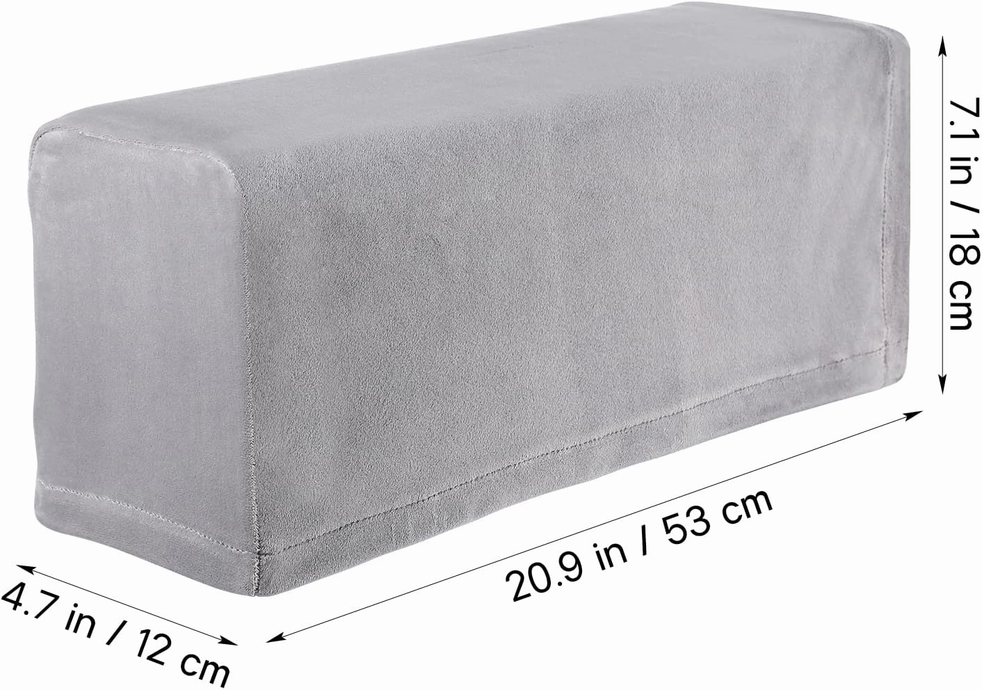 2Pcs Light Grey Armrest Covers, Washable Stretch Couch Arm Covers Couch Sofa Armchair Slipcovers for Chairs Sofa Furniture Protector Recliner Sofa