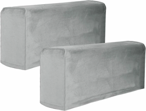 2Pcs Light Grey Armrest Covers, Washable Stretch Couch Arm Covers Couch Sofa Armchair Slipcovers for Chairs Sofa Furniture Protector Recliner Sofa