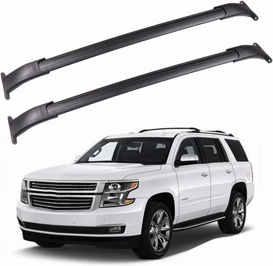 2Pcs Roof Racks Black 220LBS Cross Bars Compatible for Cadillac Escalade, for GMC Yukon, for Chevrolet Suburban/Tahoe, Aluminum Cargo Carrier Rooftop Bag Luggage Racks Cross bar