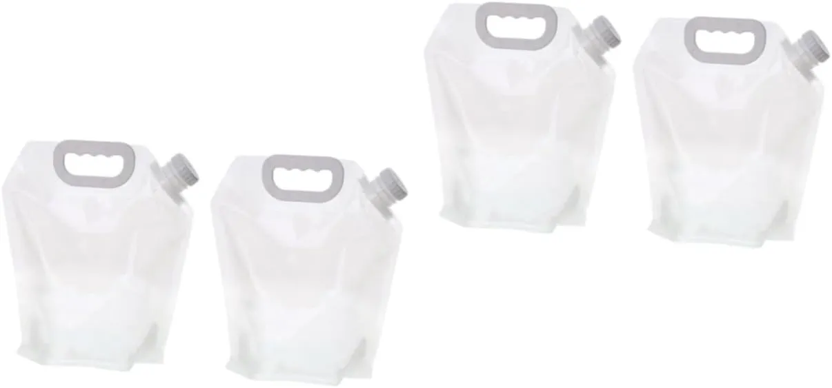 2sets Waterproof 5l Foldable Bag Collapsible Water Storage Leakproof Seal for Sports Camping Picnic Hiking 2pcs*2