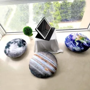 3 Piece Set Kids Space Planet Throw Pillow Covers Solar System Universe Planet Image Decorative Cushion Cover Round Accent Pillow Case 15X15Inch
