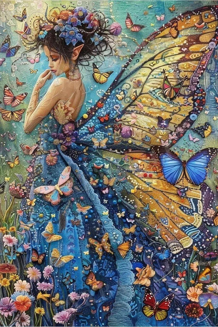 300 Piece Puzzles Butterfly Fairy Wedding Home Decor & Valentines Day Decorations - More Difficult Challenge Puzzles (Wooden Puzzles Includes Beautiful Gift Box) for All Adult Beginners