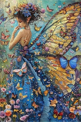 300 Piece Puzzles Butterfly Fairy Wedding Home Decor & Valentines Day Decorations - More Difficult Challenge Puzzles (Wooden Puzzles Includes Beautiful Gift Box) for All Adult Beginners