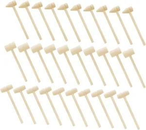 30Pcs Mini Wooden Hammer Educational Plaything for Boys for DIY Crafts Safe Polished Surface Portable Lightweight for Creative Fun