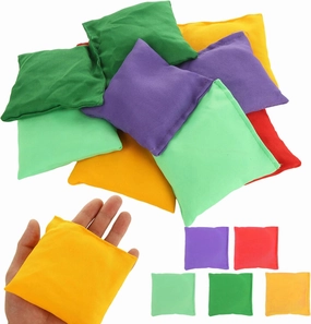 30PCS Bean Bags for Tossing, 3.7 x 3.7 Inch Colorful Polyester Small Bean Bag, Tossing Beanbag for Hand Toss Game Family Fun Outdoor Sports Supply for Boys Girls
