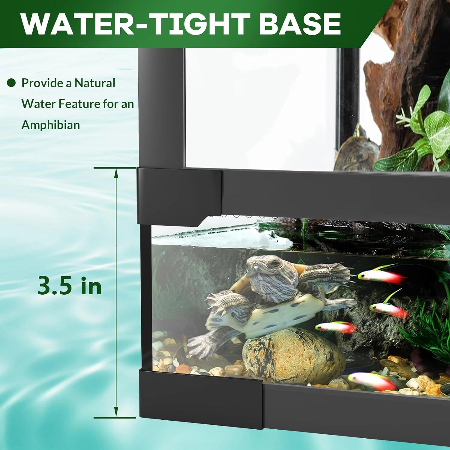 34 Gallon Reptile Glass Terrarium, 24" x 18" x 18" with Top & Side Screen Ventilation Reptile Terrarium, Double Hinge Door & Anti Escape Reptile Tank for Lizard Tortoise Snake