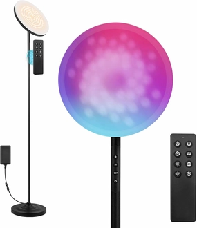 36W/3600LM Bright Floor Lamp with Remote Control, RGB Color Changing Torchiere Floor Lamp, Stepless Adjust Color Temperatures and Brightness for Bedroom and Play Room